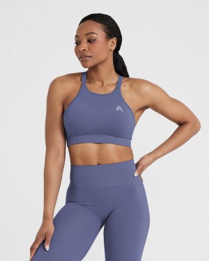 Oner Active Effortless Seamless High Neck Bralette Sports Bras Sininen | 568-VXWNOI