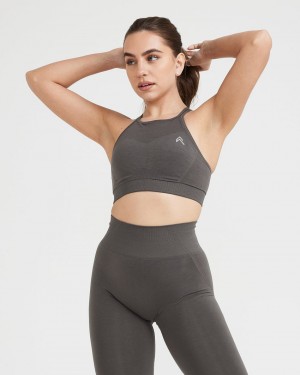 Oner Active Effortless Seamless High Neck Bralette Sports Bras Syvä Harmaat Ruskea | 671-KRZJGH