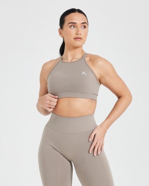 Oner Active Effortless Seamless High Neck Bralette Sports Bras Harmaat | 768-OBYXRQ