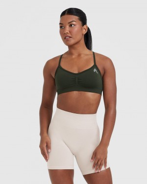 Oner Active Effortless Strappy Bralette Sports Bras Khaki | 841-OZLDAG