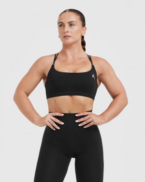 Oner Active Everyday Cross Over Bralette Sports Bras Mustat | 510-ZBROPA