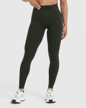 Oner Active Timeless High Waisted Leggings Khaki | 637-AWQLRE