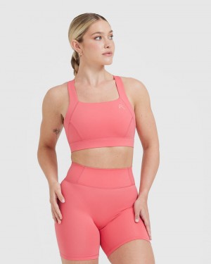 Oner Active Timeless Leveät Strap Sports Bras Pinkki | 789-SRLUHO