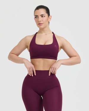 Oner Active Timeless Square Neck Sports Bras Viininpunainen | 459-NBSEWM