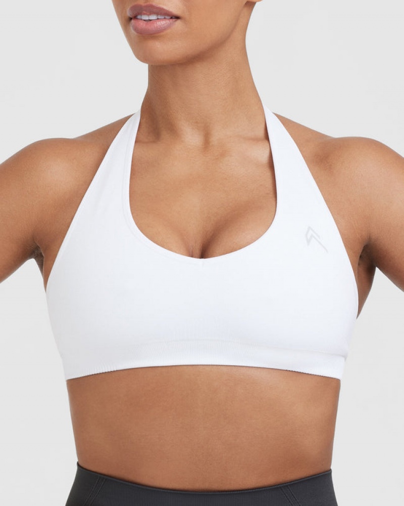 Oner Active Classic Seamless 2.0 Halter Neck Bralette Sports Bras Valkoinen | 240-NAUMOE