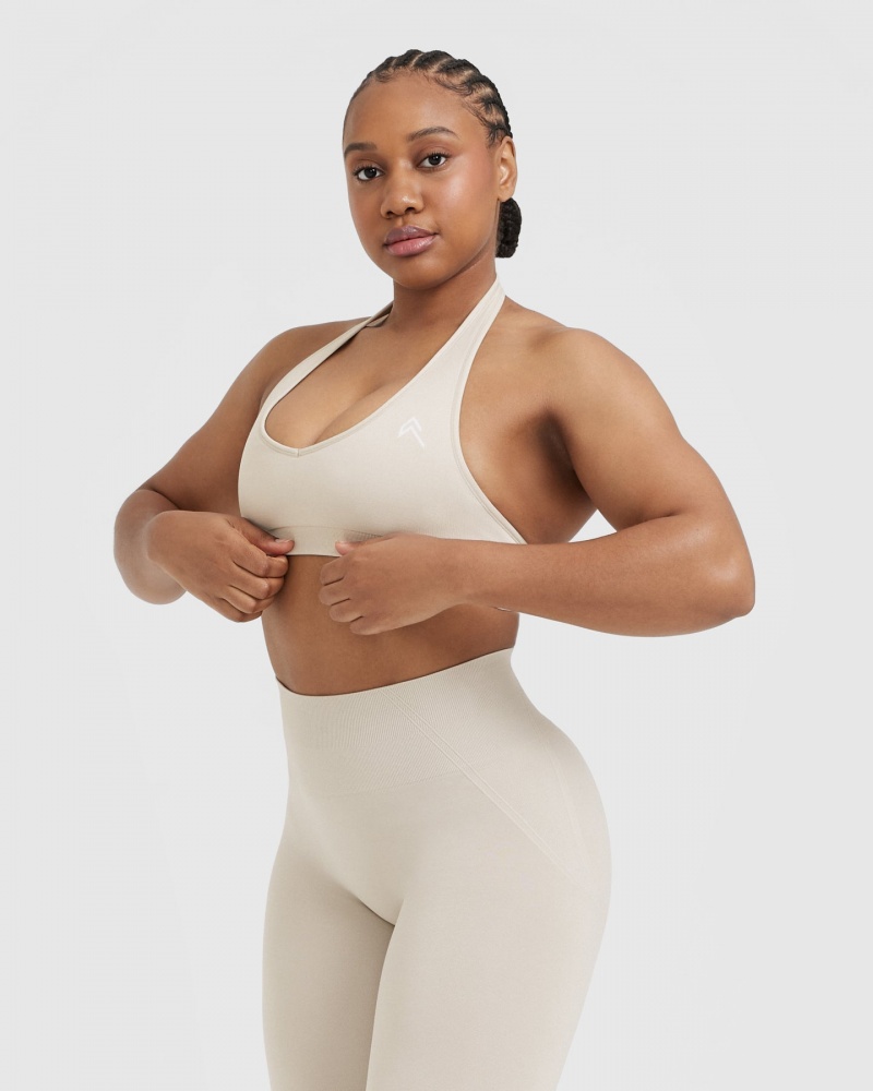 Oner Active Classic Seamless 2.0 Halter Neck Bralette Sports Bras Ruskea | 063-HJZTCL