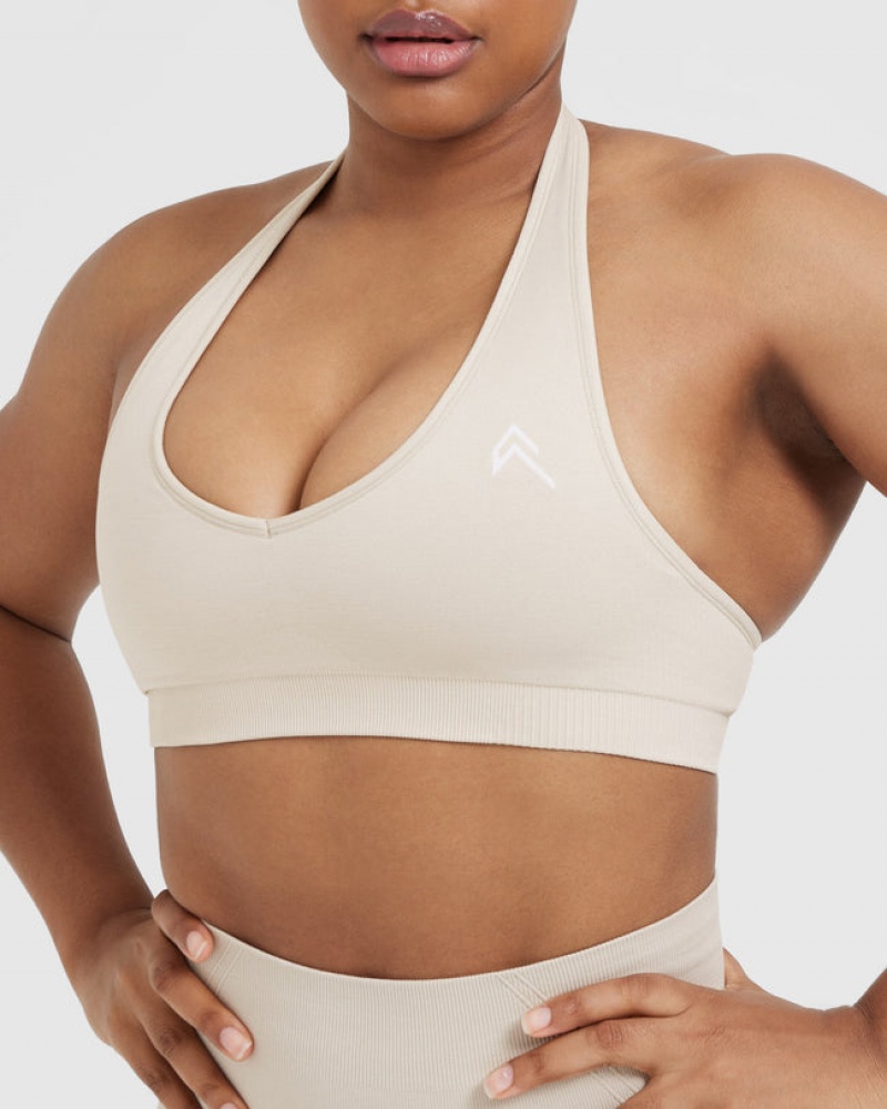 Oner Active Classic Seamless 2.0 Halter Neck Bralette Sports Bras Ruskea | 063-HJZTCL