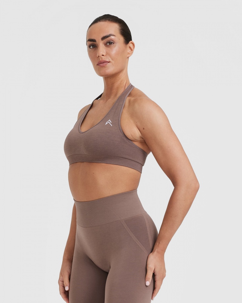 Oner Active Classic Seamless 2.0 Halter Neck Bralette Sports Bras Ruskea | 357-KLPRWD