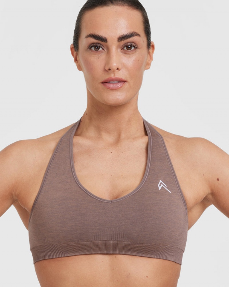 Oner Active Classic Seamless 2.0 Halter Neck Bralette Sports Bras Ruskea | 357-KLPRWD