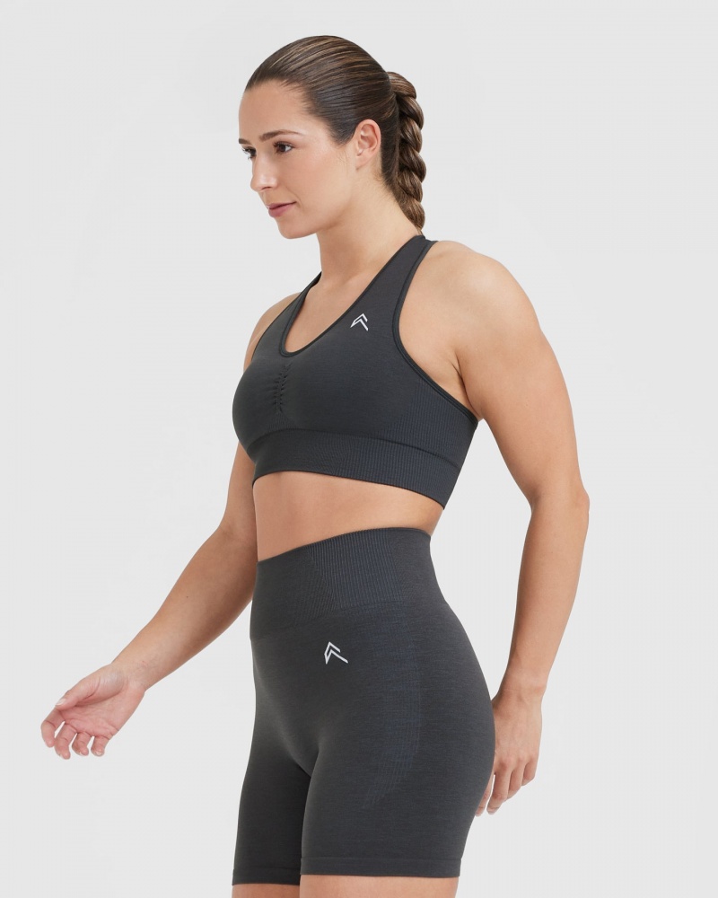 Oner Active Classic Seamless 2.0 V-Neck Bralette Sports Bras Mustat | 987-RQYPGF