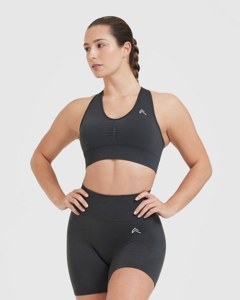 Oner Active Classic Seamless 2.0 V-Neck Bralette Sports Bras Mustat | 987-RQYPGF