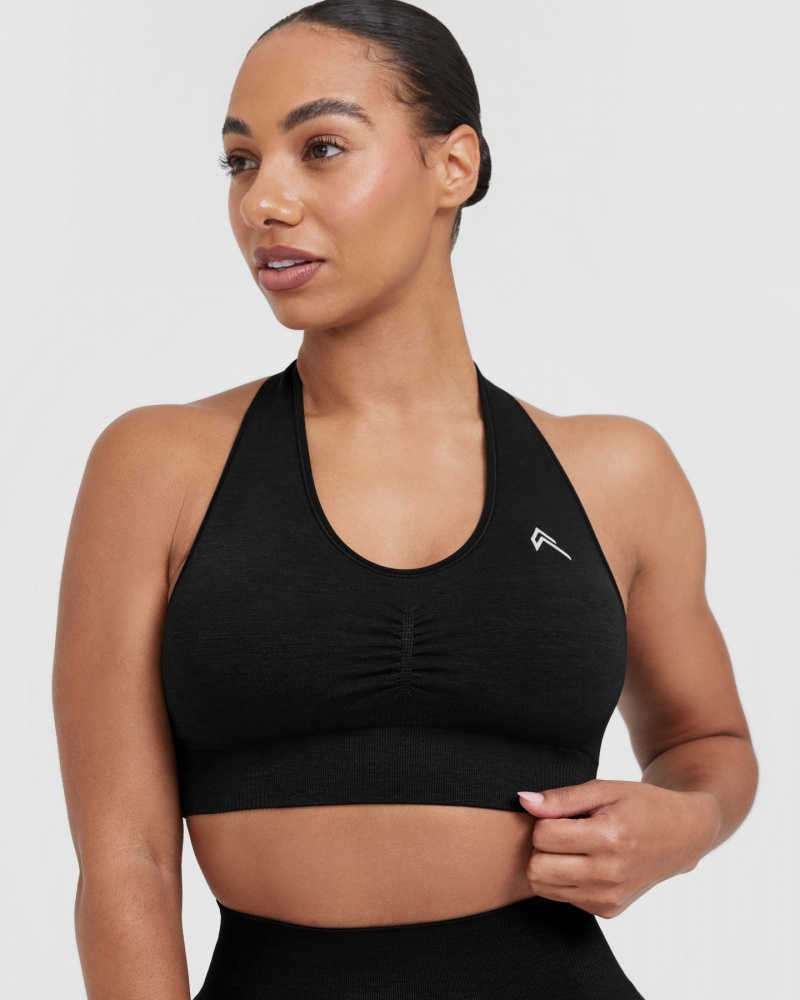 Oner Active Classic Seamless 2.0 V-Neck Bralette Sports Bras Mustat | 403-PMBQFN