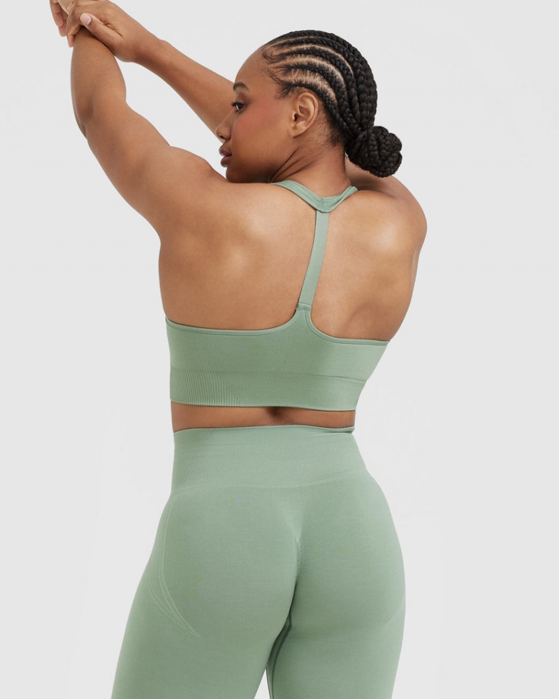 Oner Active Classic Seamless 2.0 V-Neck Bralette Sports Bras Oliivinvihreä | 176-VDKWIQ