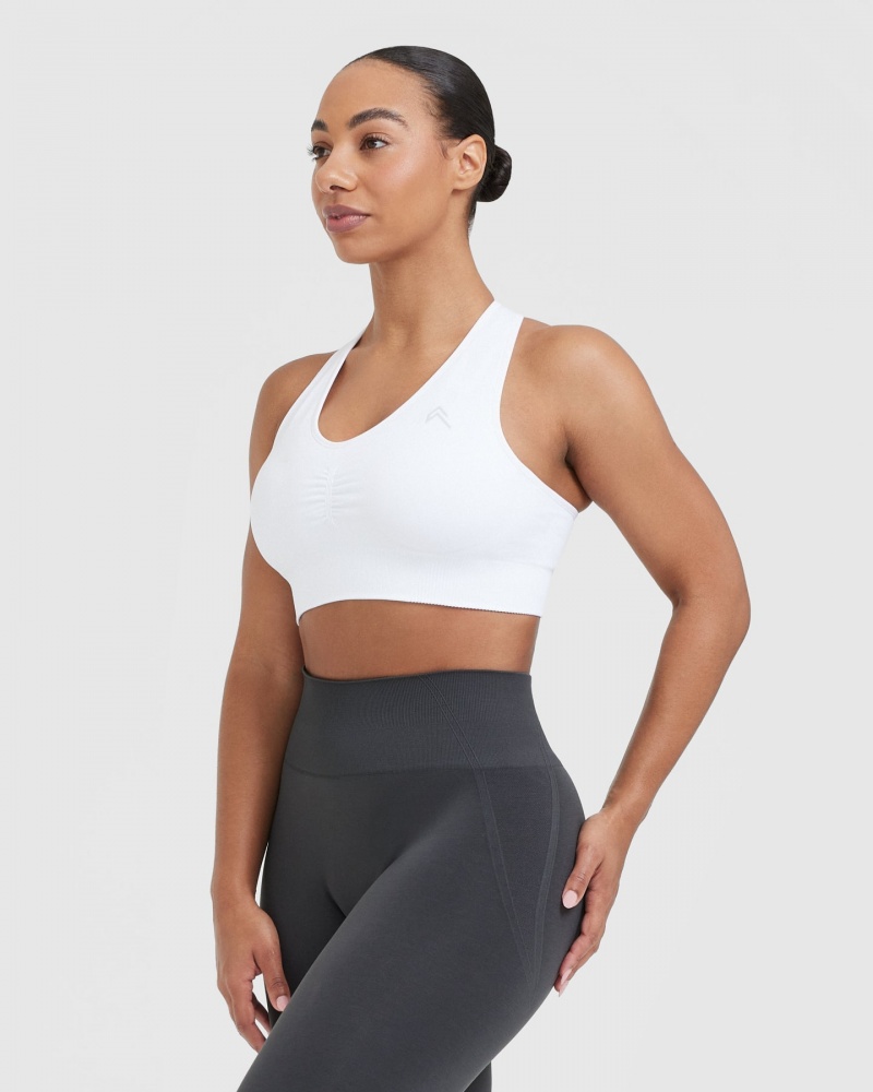 Oner Active Classic Seamless 2.0 V-Neck Bralette Sports Bras Valkoinen | 310-WKLZCS