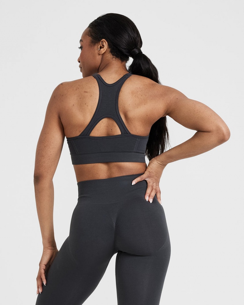 Oner Active Effortless Seamless High Neck Bralette Sports Bras Mustat | 135-IDQNGR