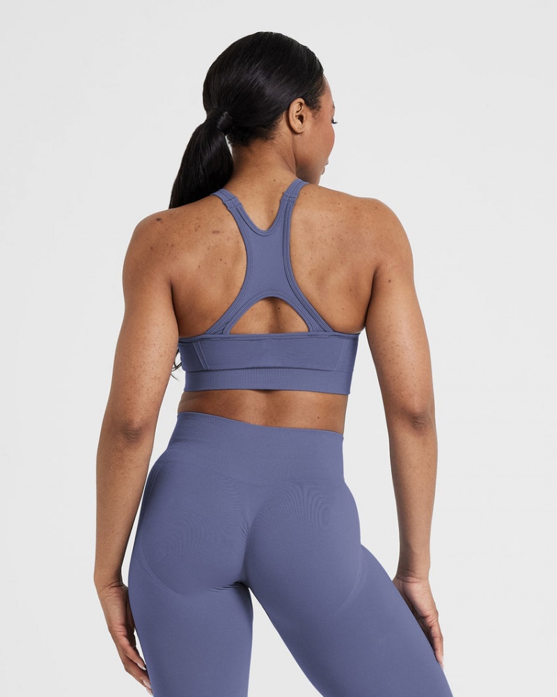 Oner Active Effortless Seamless High Neck Bralette Sports Bras Sininen | 568-VXWNOI