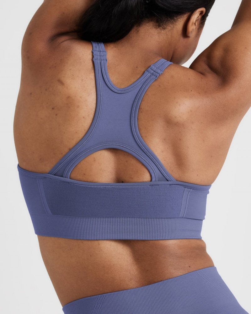 Oner Active Effortless Seamless High Neck Bralette Sports Bras Sininen | 568-VXWNOI