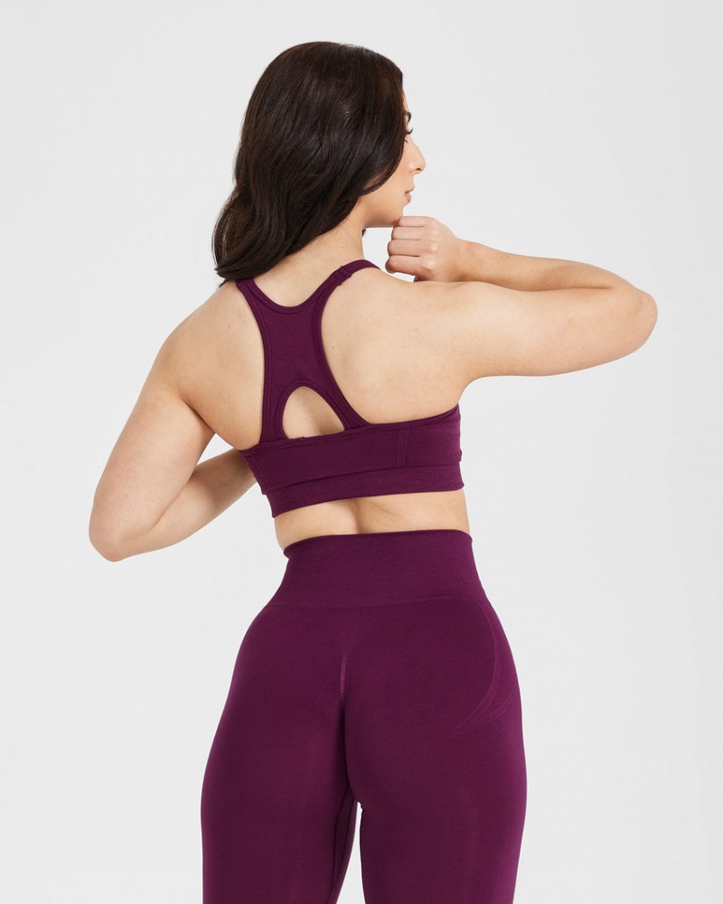 Oner Active Effortless Seamless High Neck Bralette Sports Bras Viininpunainen | 835-QDBNWP