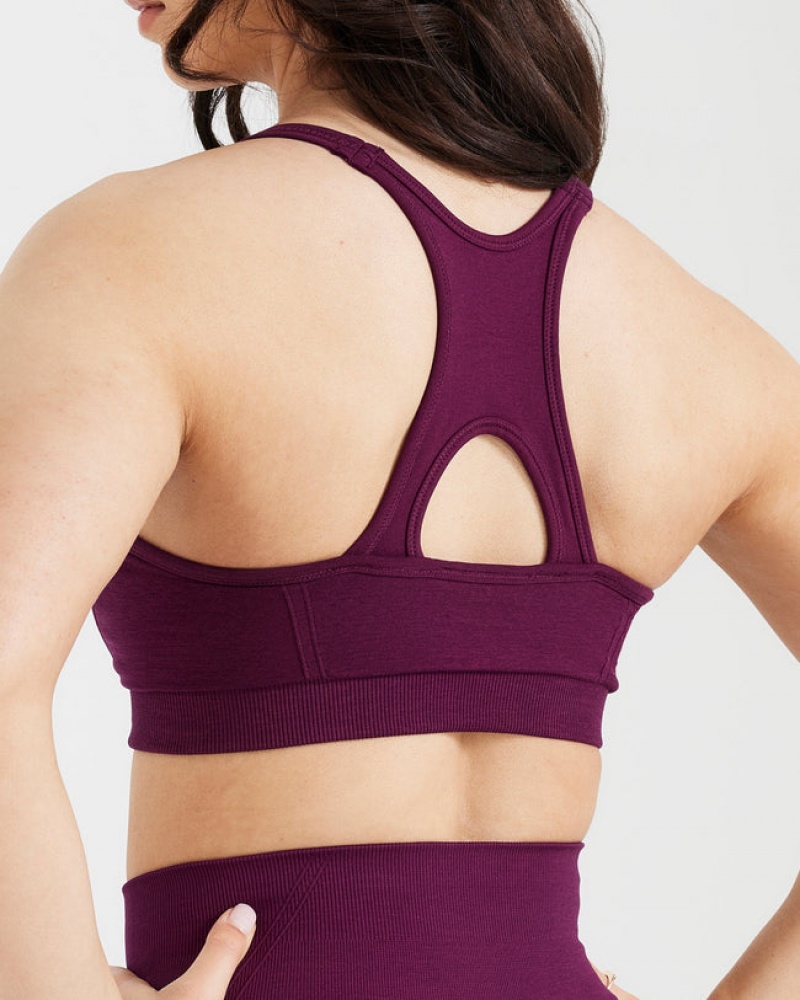 Oner Active Effortless Seamless High Neck Bralette Sports Bras Viininpunainen | 835-QDBNWP