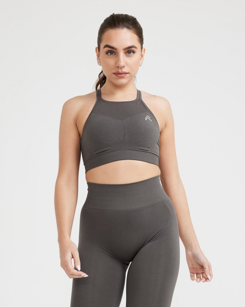 Oner Active Effortless Seamless High Neck Bralette Sports Bras Syvä Harmaat Ruskea | 671-KRZJGH