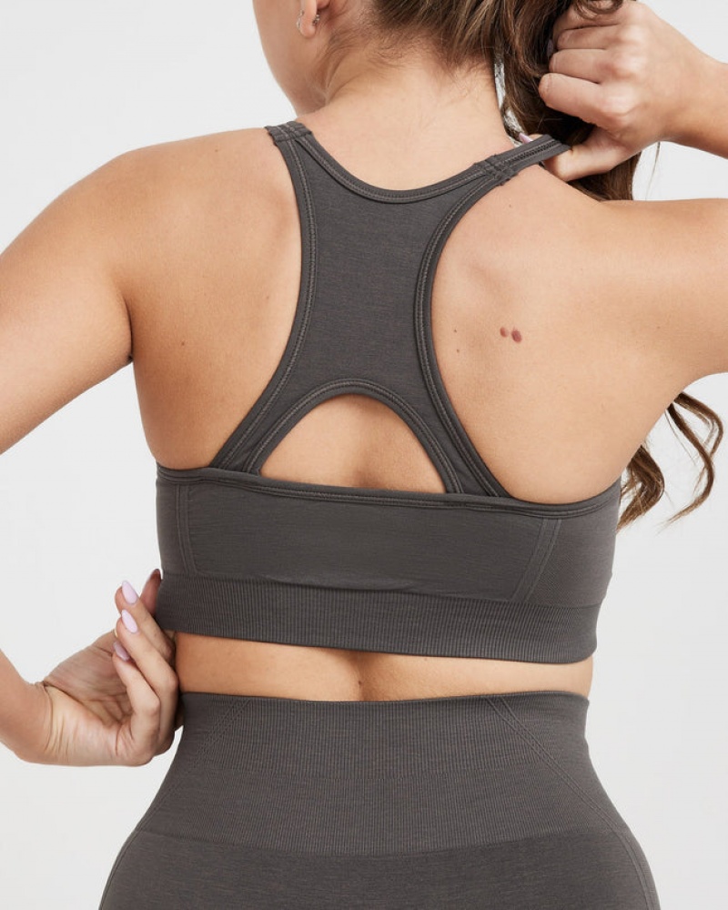 Oner Active Effortless Seamless High Neck Bralette Sports Bras Syvä Harmaat Ruskea | 671-KRZJGH