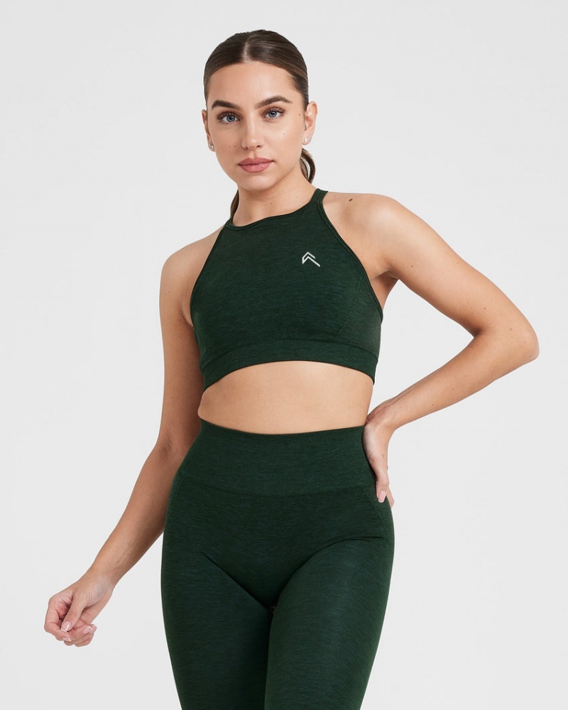 Oner Active Effortless Seamless High Neck Bralette Sports Bras Vihreä | 678-WDFJGH