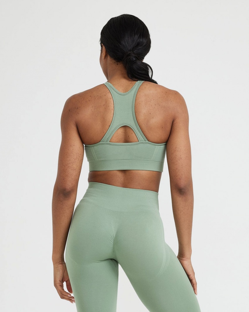 Oner Active Effortless Seamless High Neck Bralette Sports Bras Oliivinvihreä | 067-AMKTIP