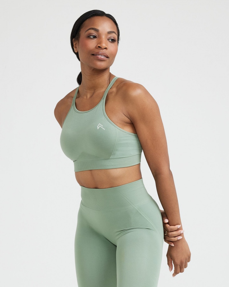 Oner Active Effortless Seamless High Neck Bralette Sports Bras Oliivinvihreä | 067-AMKTIP