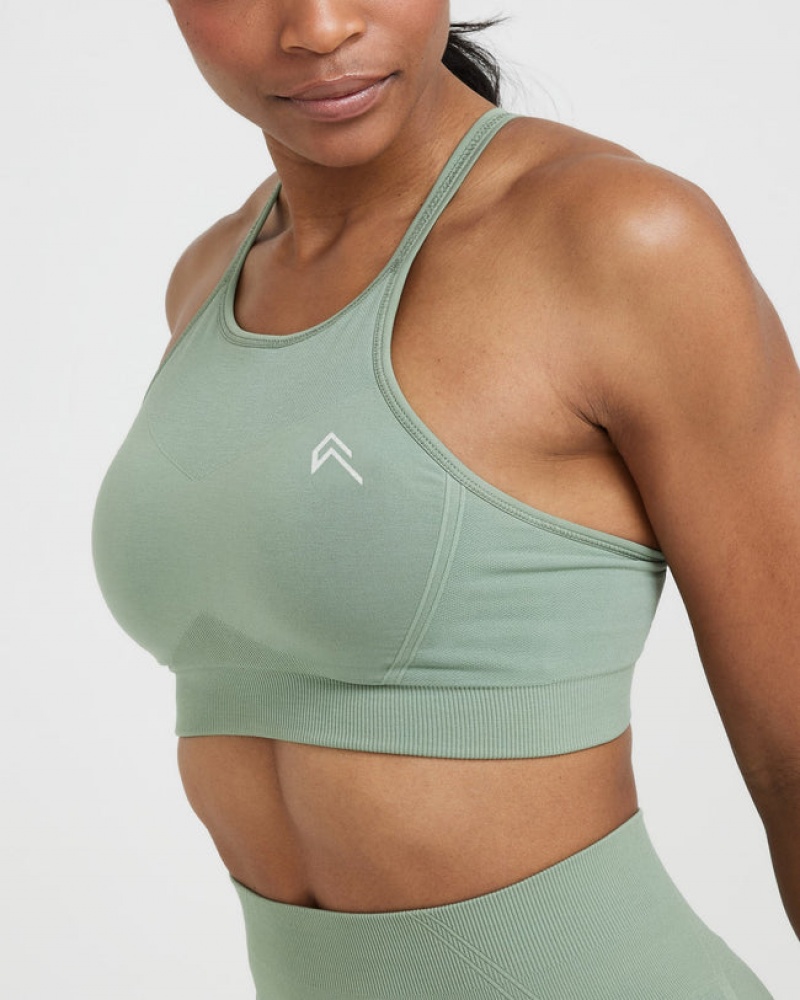 Oner Active Effortless Seamless High Neck Bralette Sports Bras Oliivinvihreä | 067-AMKTIP