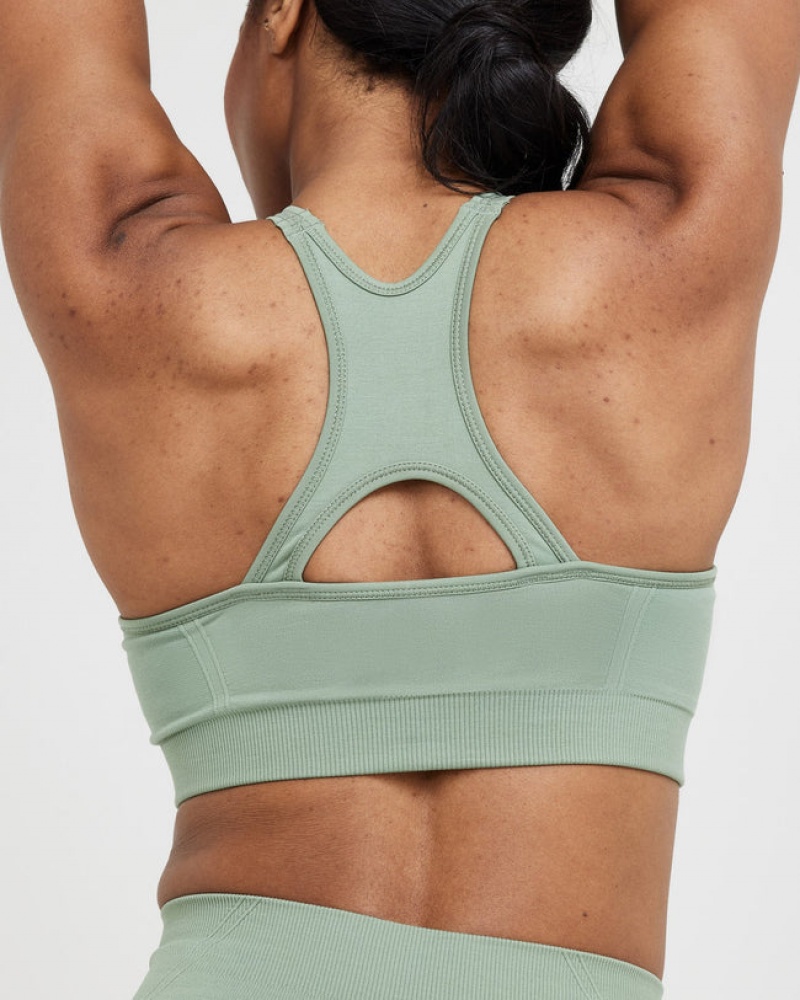 Oner Active Effortless Seamless High Neck Bralette Sports Bras Oliivinvihreä | 067-AMKTIP