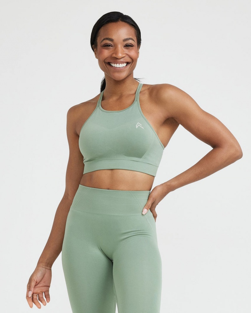 Oner Active Effortless Seamless High Neck Bralette Sports Bras Oliivinvihreä | 067-AMKTIP