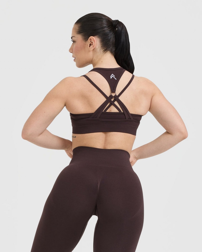 Oner Active Effortless Seamless Layered Sports Bras Violetit Ruskea | 489-JCDVGK