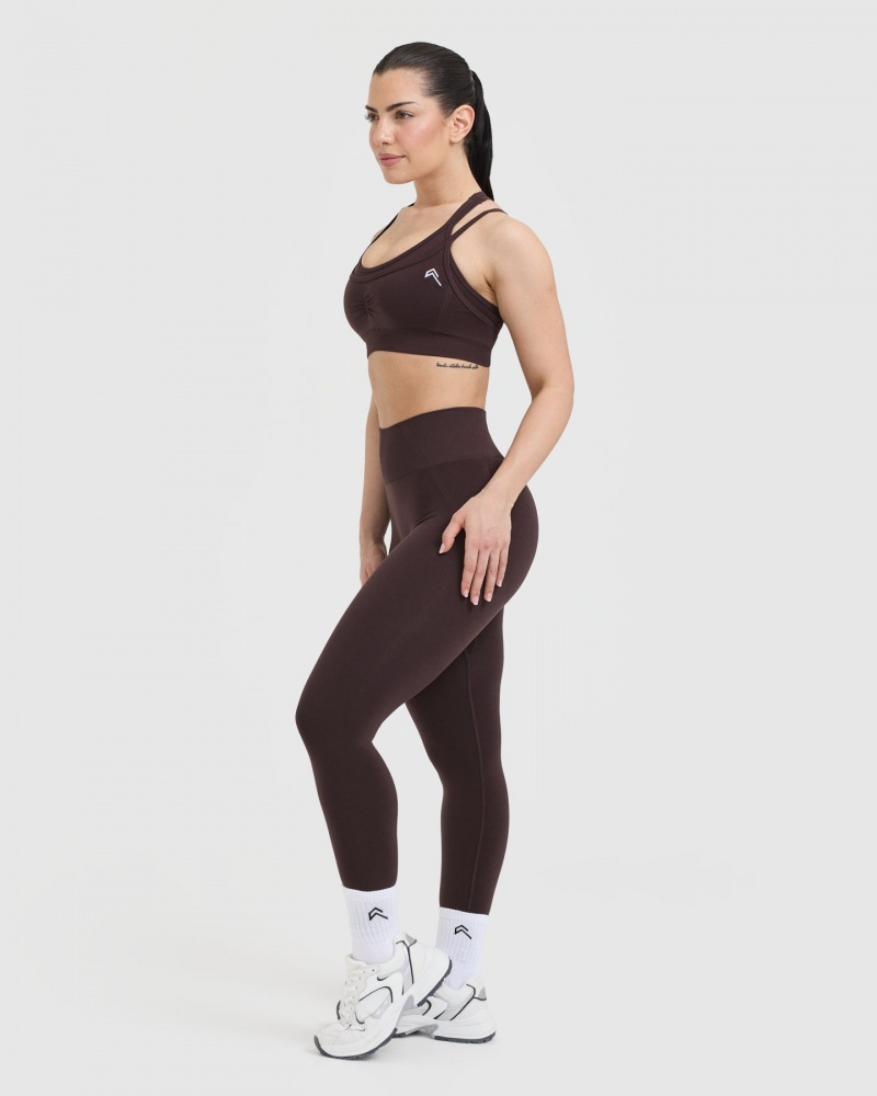 Oner Active Effortless Seamless Layered Sports Bras Violetit Ruskea | 489-JCDVGK