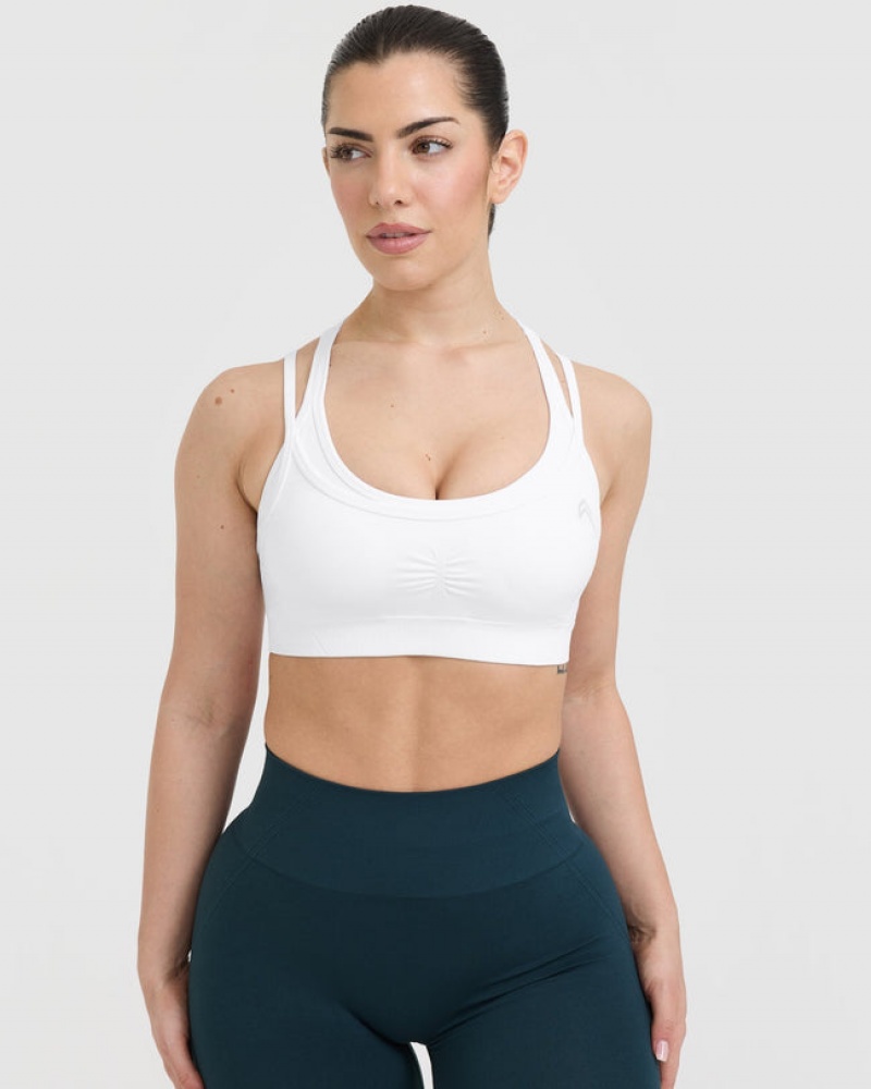 Oner Active Effortless Seamless Layered Sports Bras Valkoinen | 835-VOLGCI