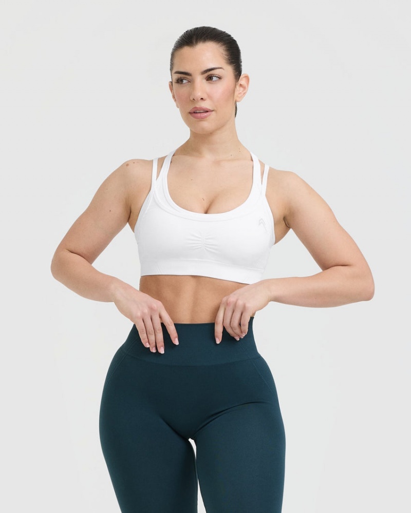 Oner Active Effortless Seamless Layered Sports Bras Valkoinen | 835-VOLGCI