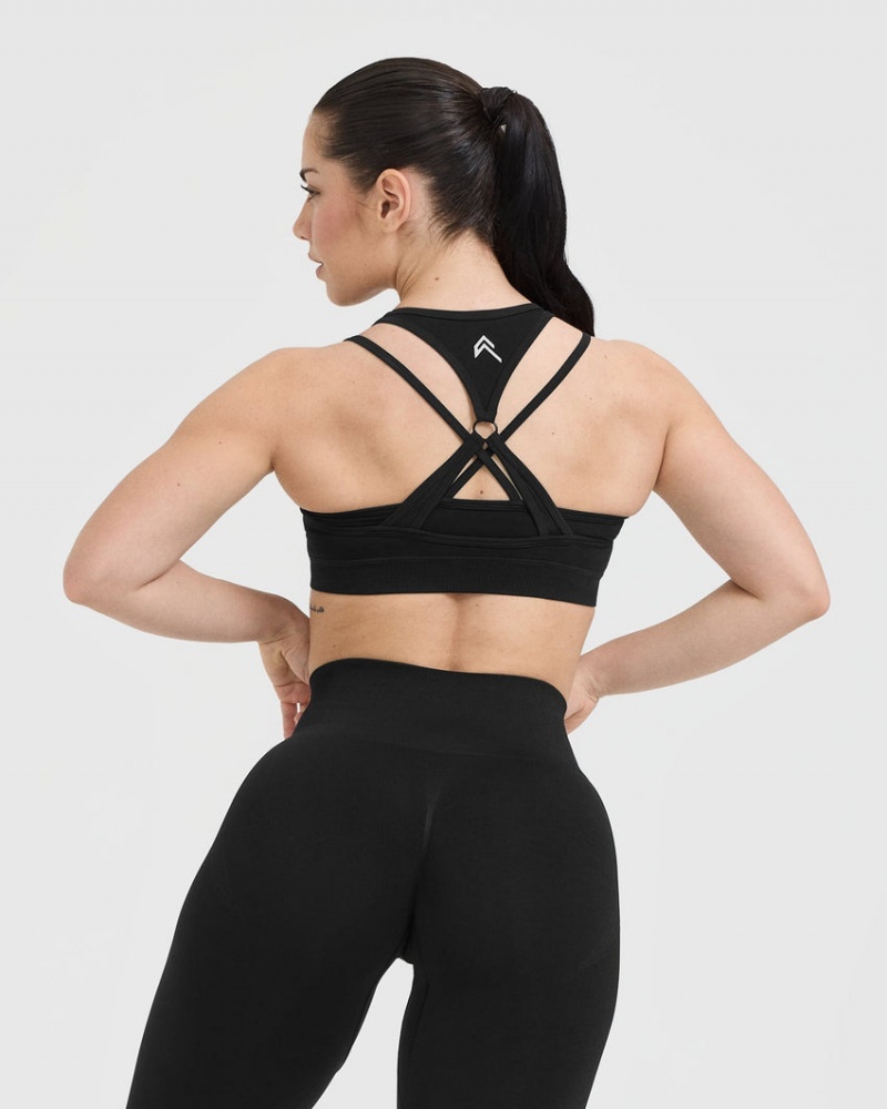 Oner Active Effortless Seamless Layered Sports Bras Mustat | 526-IPBVCJ