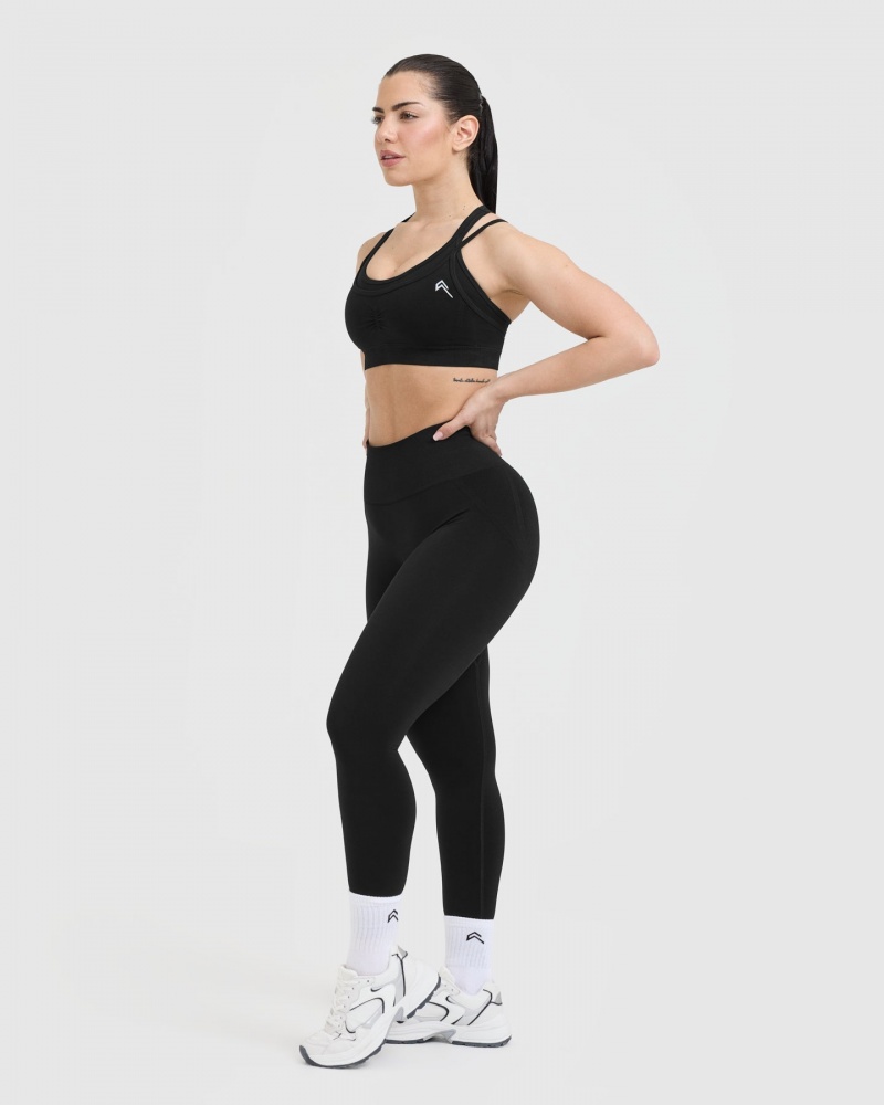 Oner Active Effortless Seamless Layered Sports Bras Mustat | 526-IPBVCJ