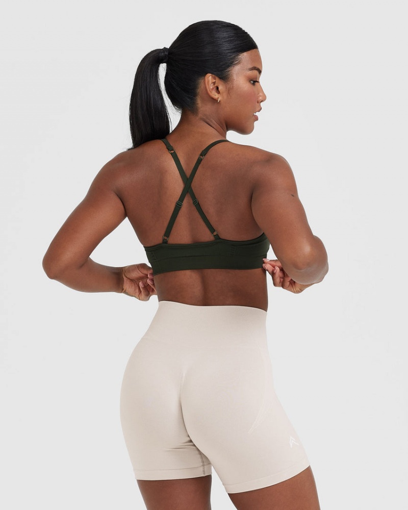 Oner Active Effortless Strappy Bralette Sports Bras Khaki | 841-OZLDAG