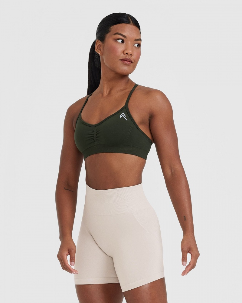 Oner Active Effortless Strappy Bralette Sports Bras Khaki | 841-OZLDAG