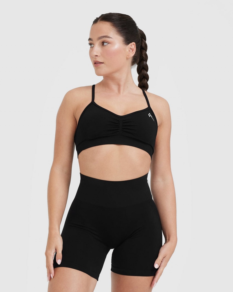 Oner Active Effortless Strappy Bralette Sports Bras Mustat | 867-XDPREO