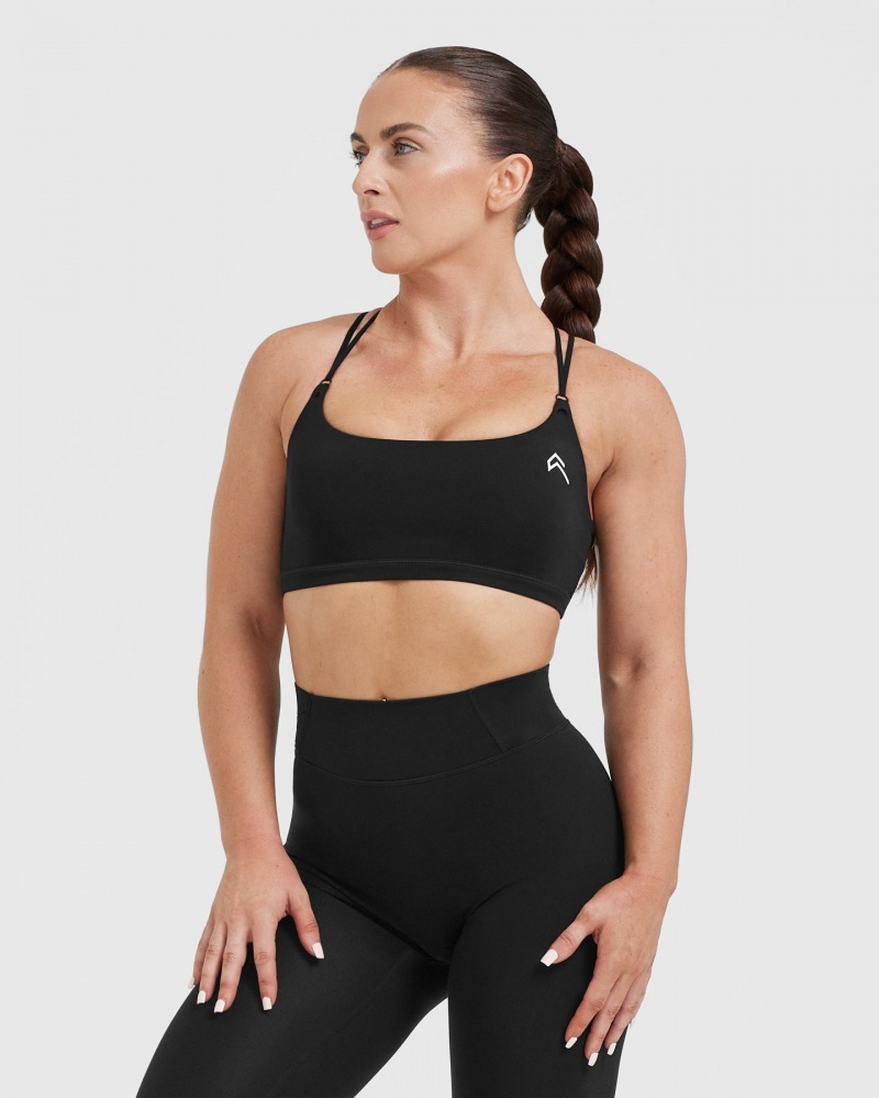 Oner Active Everyday Cross Over Bralette Sports Bras Mustat | 510-ZBROPA