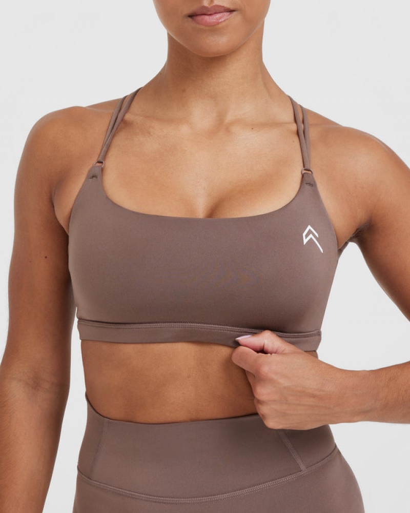 Oner Active Everyday Cross Over Bralette Sports Bras Ruskea | 681-WUIDBO