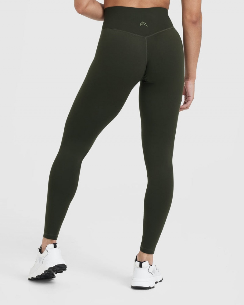 Oner Active Timeless High Waisted Leggings Khaki | 637-AWQLRE