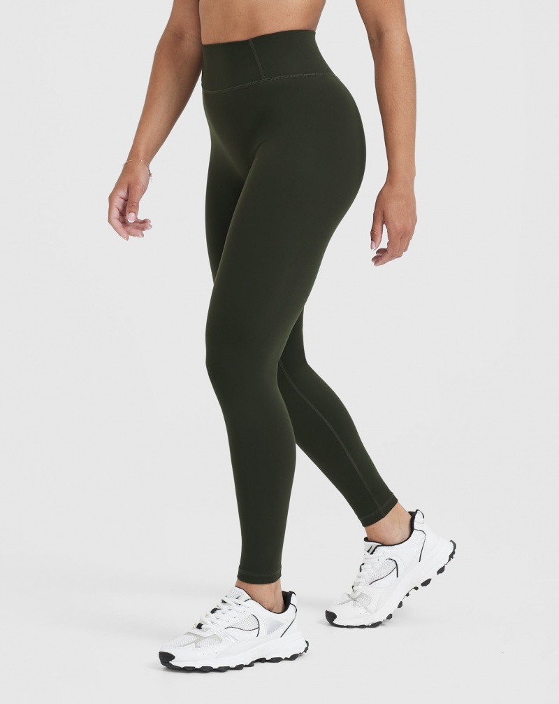 Oner Active Timeless High Waisted Leggings Khaki | 637-AWQLRE