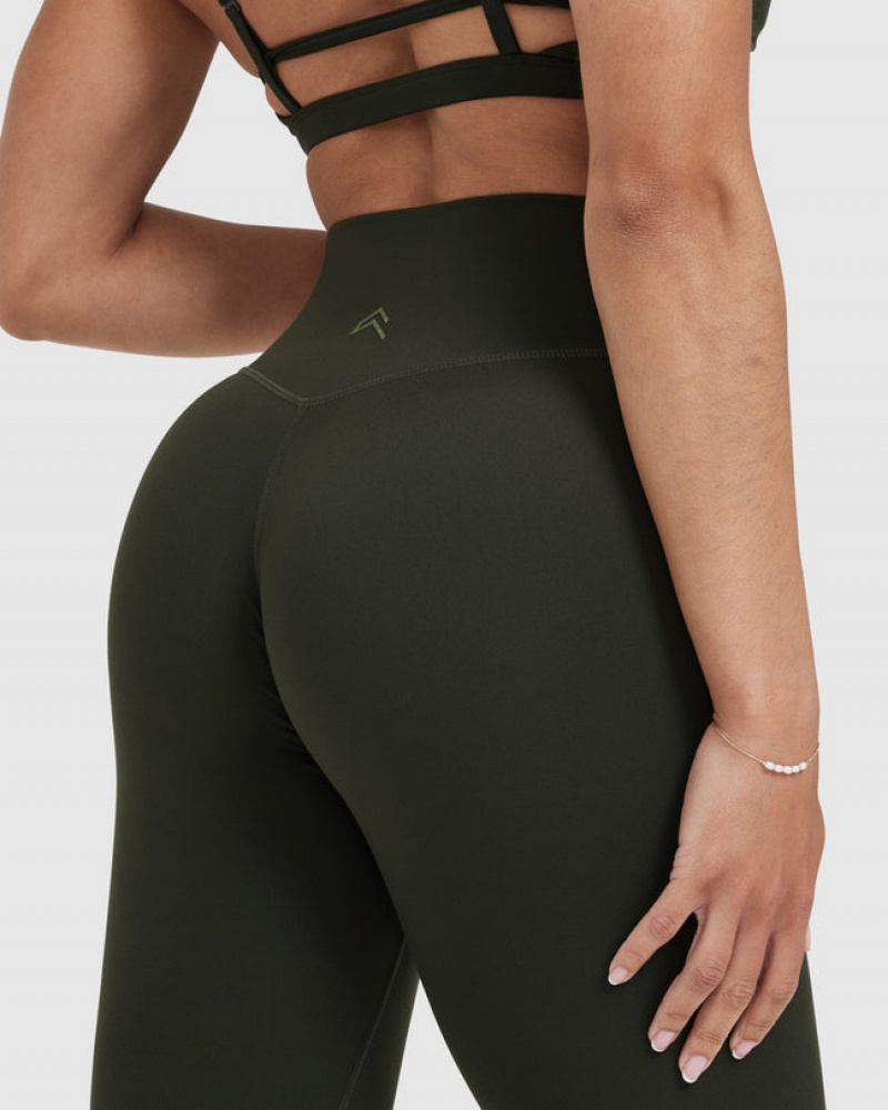 Oner Active Timeless High Waisted Leggings Khaki | 637-AWQLRE