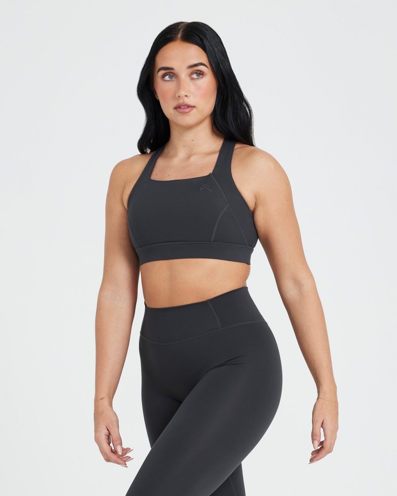 Oner Active Timeless Leveät Strap Sports Bras Mustat | 624-TKHOQB