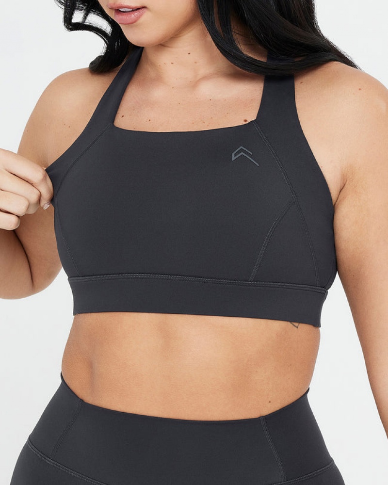 Oner Active Timeless Leveät Strap Sports Bras Mustat | 624-TKHOQB