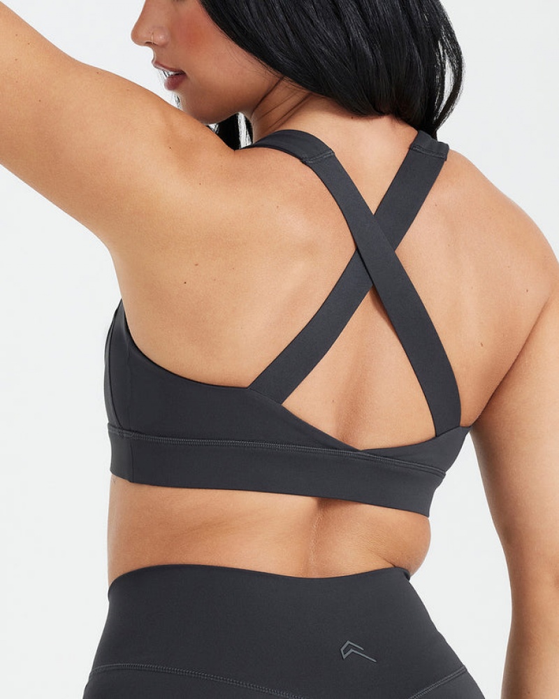 Oner Active Timeless Leveät Strap Sports Bras Mustat | 624-TKHOQB