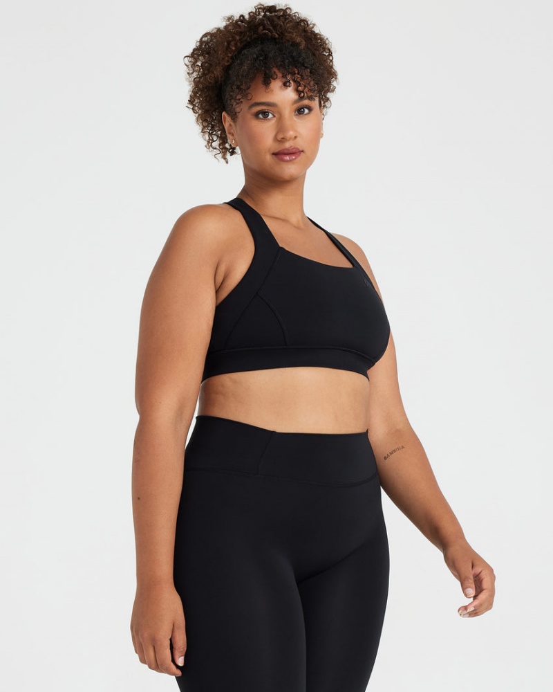 Oner Active Timeless Leveät Strap Sports Bras Mustat | 120-XTWGMH