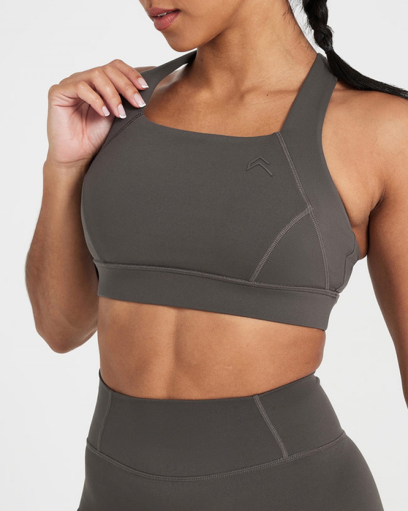 Oner Active Timeless Leveät Strap Sports Bras Syvä Harmaat Ruskea | 364-WQNRET